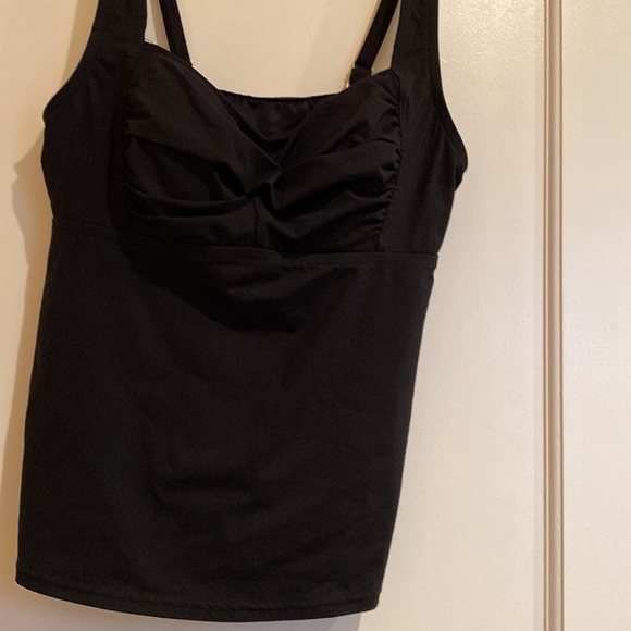 Lands End Swin 6P Tankini Jet Black Top - Picture 2 of 10